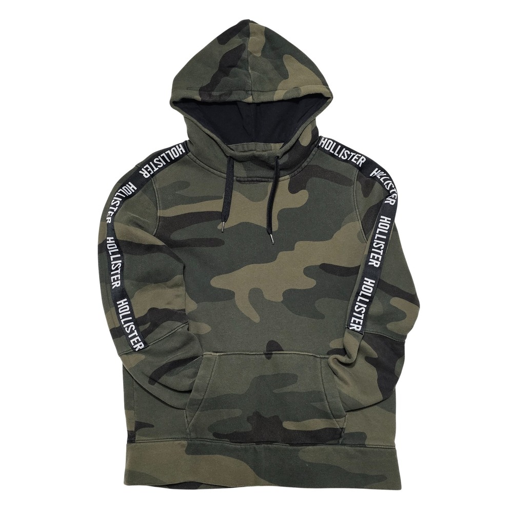 Hollister‎ Camouflage Hoodie Sweatshirt Size Small Full Zip Logo Tape Hooded